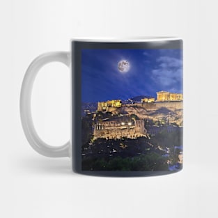 Full moon over the Acropolis Mug